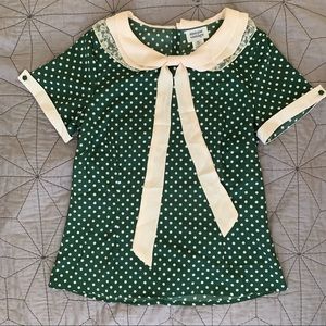 Retro style polka dot blouse